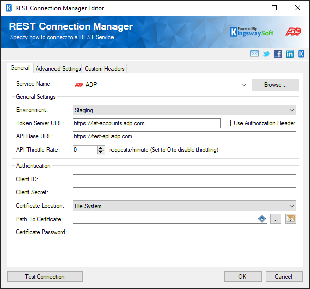 SSIS REST ADP Connection Manager